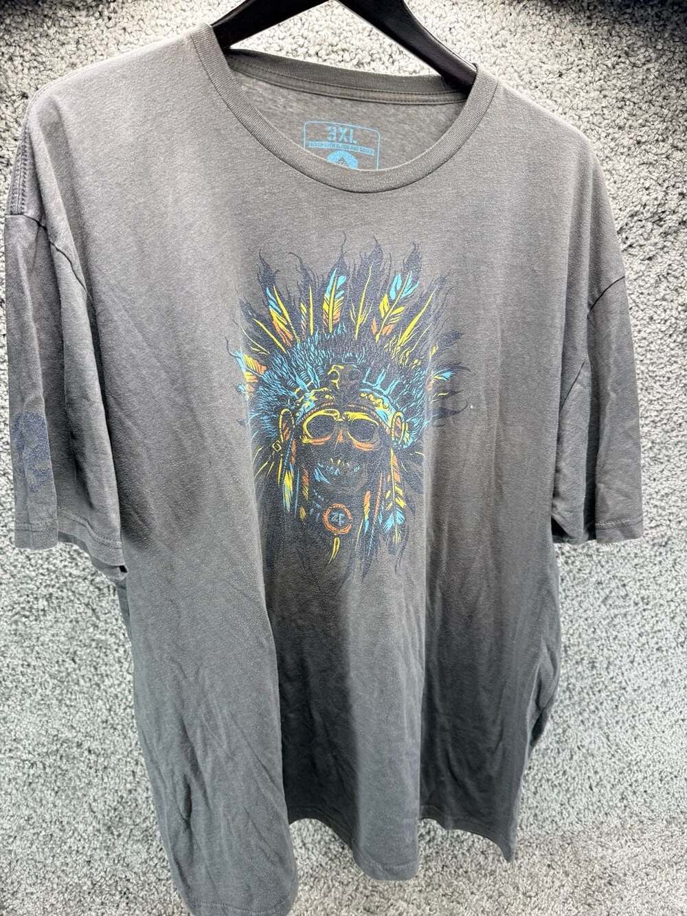 Zero Foxtrot Skull Headdress Graphic T-Shirt 3XL